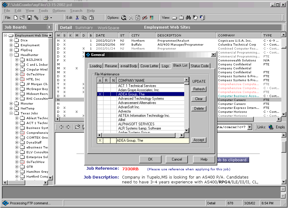 Black List Editor